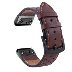 BANDKIT Lederarmband für Garmin Fenix 5X 5 5S Plus 3HR 6 6S 6X Pro 935 D2 Enduro, Schnellverschluss, leicht anzubringen, 26 mm, 22 mm, 26mm For Fenix 6X 6XPro, Achat von BANDKIT