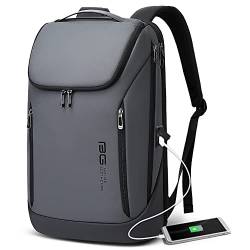 BANGE Business-Smart-Rucksack, wasserdicht, 39,6 cm (15,6 Zoll), Laptop-Rucksack mit USB-Ladeanschluss, langlebiger Reise-Rucksack grau von BANGE