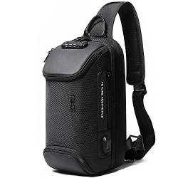 BANGE Business-Smart-Rucksack, wasserdicht, passend für 39,6 cm (15,6 Zoll), Laptop-Rucksack mit USB-Ladeanschluss, Reise-Rucksack, Schwarz Upgrade Anti-Diebstahl, Medium, modisch von BANGE