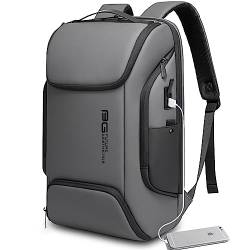 BANGE Laptop Business Männer Rucksack Wasserdicht Große Kapazität Externe Lade Port Tasche Grau Mode Rucksack von BANGE