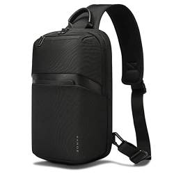 BANGE Sling Bag, Wasserdichte Herren Brusttasche Schultertaschen Crossbody Sling Rucksack für Herren, Schwarz 7719 von BANGE