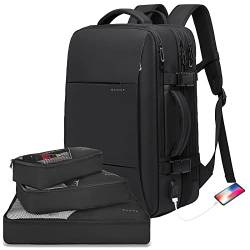 BanGe Reiserucksack, Tragerucksack Langlebige wandelbare Duffle Bag Fit für 17.3 Zoll Laptop für Männer und Frauen (45LBlack (with3 Würfel), groß).All von BANGE