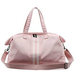 Sporttasche，Gym Bag Fitnessstasche Frauen Reisetaschen Training Fitness Trockene Nassbeutel Handtasche Yoga Matte Männer Schulter Sac de Sport (Color : Pink L) von BANGHA