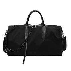 Sporttasche，Gym Bag Handtasche Frauen Große Kapazität Kurzstrecke Reisetasche Schulter Slung Fitness Tasche Männliche Sporttasche (Color : Black) von BANGHA