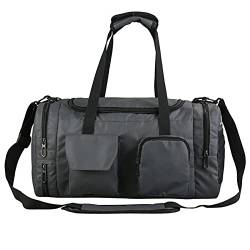 Sporttasche，Gym Bag Reisetasche Männer Kurzstrecken Reise Gepäcktasche Unabhängiger Schuhlager Sport Fitness Bag (Color : Gray) von BANGHA