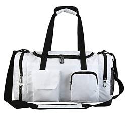 Sporttasche，Gym Bag Reisetasche Männer Kurzstrecken Reise Gepäcktasche Unabhängiger Schuhlager Sport Fitness Bag (Color : White) von BANGHA