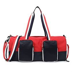 Sporttasche，Gym Bag Sporttasche Frau Herren Sporttaschen auf Schulter Multifunktionsausbildung Fitness Bag für Frauen Handtaschen Outdoor Duffle Weekend Bag (Color : Red S) von BANGHA