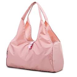 Sporttasche，Gym Bag wasserdichte Nylon Sport Sporttaschen Männer Frauen Training Fitness Reise Handtasche Sporttasche mit Schuhe Fach (Color : A-Pink) von BANGHA