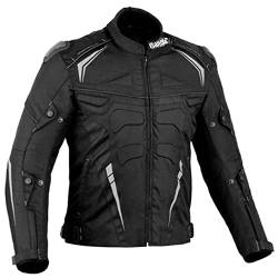 BANGLA Motorradjacke Herren mit Protektoren Biker Kurzjacke schwarz mit grau XL von BANGLA