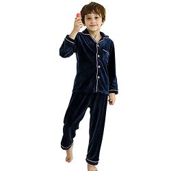 BANGSAUR Jungen Schlafanzüge, Flanell Pyjama Kinder Pijama Kids Pyjamaset 3–14 Jahre Blau,3Jahre(100) von BANGSAUR