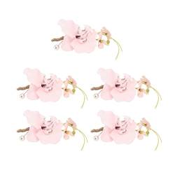 5 Stück Bräutigam-Boutonniere, Lebensechte, Dauerhafte Modische Bräutigam-Boutonniere-Brosche für den Bräutigam, Hochzeit, Tanz, Mann, Party, Anzug (Rosa) von BAOFUYA