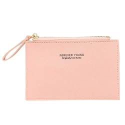 BAOK Kartenhüllen für Frauen | Einfarbige, minimalistische Brieftasche mit Reißverschlusstasche – tragbare Kreditkartenhülle für Fotos, Rechnungen, ünzen von BAOK