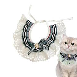 Fliege Hundehalsband - Katzenhalsband aus Spitze mit Fliege und Streifenmustern - Bequeme Halsbänder aus Polyester, elastisch, niedliches Welpenzubehör für Katzen, Hunde, Kaninchen, kleine Hunde, Baok von BAOK