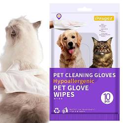 Katzen-Reinigungstücher | 10 Stück Fellpflegehandschuhe,Haustierpflege-Spa-Handschuhe, Hundebadehandschuhe, Hundereinigungshandschuhe für Haustierzubehör Baok von BAOK