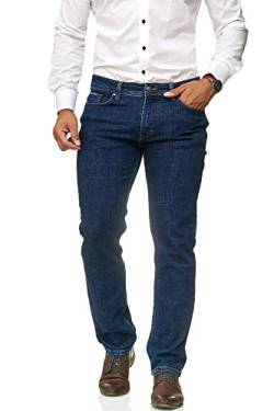 BARBONS Herren Jeans - Bügelleicht - Regular-Fit Stretch - Business Freizeit - Hochwertige Jeans-Hose 00-Blau 28W / 30L von BARBONS