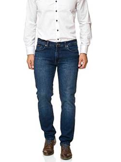 BARBONS Herren Jeans - Bügelleicht - Regular-Fit Stretch - Business Freizeit - Hochwertige Jeans-Hose 02-Blau 28W / 30L von BARBONS