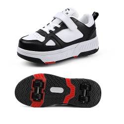 BARDYS Schuhe Mit Rollen, Skateboardschuhe Sportschuhe Turnschuhe Für Kinder, 2 In 1 Multifunktionale 4 Rollen Rollschuhe Für Kinder Mädchen (Color : 1, Size : 37 EU) von BARDYS