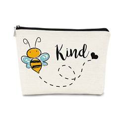 BARPERY Be Kind Cute Honey Bee Make-up-Tasche, niedliche Honigbienen-Kosmetiktasche, beste Geschenkidee für Bienenliebhaber, Teenager, Mädchen, Frauen, inspirierende Geburtstagsgeschenke für Teenager, von BARPERY