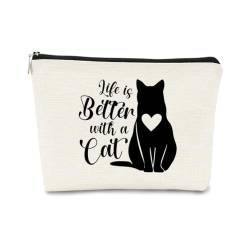 BARPERY Katzengeschenk, kleine Make-up-Tasche, Katzengeschenke für Katzenliebhaber, Kosmetiktasche, Katzenliebhaber, Make-up-Tasche für Teenager und Frauen, Cat 13 von BARPERY