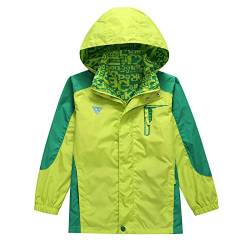 Kids Waterproof Jacket - Boys Lightweight Jacket,Two-Sides Breathable Wind Resistant Outdoor Jacket 7-16 Years - Ideal for Hiking von BASADINA