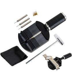 Uhrenarmband Reparatur Werkzeug Set, Uhr Reparatur Werkzeug, Uhrmacherwerkzeug Set, Uhrenarmband Werkzeug Set,Uhren Reparatur Set,mit 5 Ersatzstiften,3 Stiftstanzen,1 Kopfhammer,Uhrenarmbänder Kürzen von BASTOUR