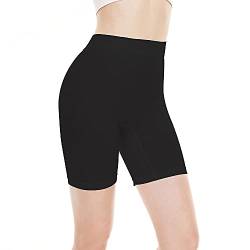 BATHRINS Kurze Leggings Damen Cool Sommer High Waist Lange Anti-Reibung Frauen Unter Rock Unterhosen Bequem Knee Length Radlerhose(Schwarz,M) von BATHRINS