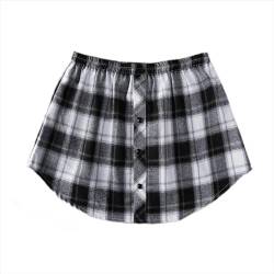 BAULATY Damen Mini Unterrock Lower Skirt Sweep Hemd Verlängerung Rock mit Knöpfen Hemdverlängerung Layering Top Unterer von BAULATY