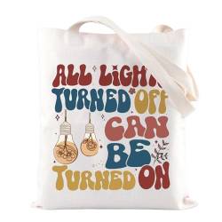 Einkaufstasche mit Songtext und Zitat "All Lights Turned Off", Einkaufstasche, Country-Musikliebhaber, Handtasche, Tragetasche mit Lichtern, 32*37CM von BAUNA