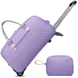 Reisetasche für Reisen, Wochenendtasche mit Schuhfach, Handgepäcktasche für Damen, Turnbeutel, Violette Rollversion von BAVERGE