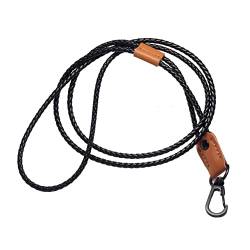 BAWAKO Schlüsselband mit Karabinerhaken, Umhängeband für Schlüssel Namensschild Handy Kamera, Schlüsselanhänger Damen und Herren, leder neck lanyard gewebt(Braun s) von BAWAKO