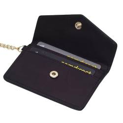 BAWAKO kartenetui Leder, Wallet RFID Schutz, Schlüsselanhänger,tragbar kleine Handtasche (Schwarz) von BAWAKO