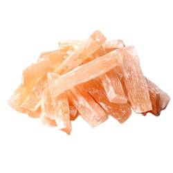 30g/50g Orange Gips Selenit Stein Raue Stäbchen Mineralien Proben Edelstein Kristall for die Herstellung von Schmuck DIY Geschenk QINTINYIN (Color : Orange Selenite B, Size : 50g) von BAWHO