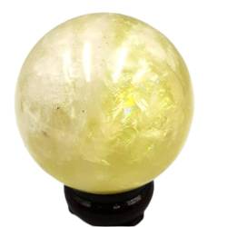 BAWHO 1 Stk. Natürlicher Citrin-Quarz-Stein-Kugel Gelbe Kristallkugel 65 mm-70 mm zur, geeignet for Möbeldekoration QINTINYIN von BAWHO