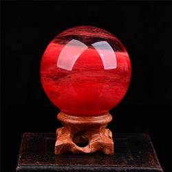 BAWHO 1 Stk. Roter Schmelzquarz Heilkristallkugel Kugel Stein 50MM-100MM Geeignet for Möbeldekoration QINTINYIN (Color : 1pc 100mm) von BAWHO