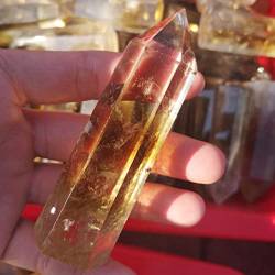 BAWHO 1 Stück Natursteine ​​und Mineralien, Citrin-Quarz-Ornamente, gelber Quarz-Kristallstab, Obelisk, Hausgarten-Dekoration QINTINYIN (Color : Citrine 2.75-3.15in, Size : One Size) von BAWHO