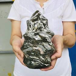 BAWHO 1 Stück natürlicher Marine-Jaspis-Quarzkristall, freie Form, Erzprobe, ausgehärtet, Dekoration, Geschenk QINTINYIN (Size : 800-850g) von BAWHO