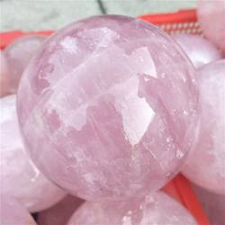 BAWHO 1 stück große natürliche heilende rosa rosenquarz magie kristall stein kugel ball 80mm-100mm geeignet for möbel dekoration QINTINYIN (Color : 1pc 85mm) von BAWHO
