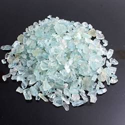 BAWHO 100/200 g natürliche blaue Aquamarin-Chips roher zerkleinerter Stein Edelsteine ​​Probe Mineralien Kristall Aquarium Dekoration Haushalt QINTINYIN (Color : Aquamarine 0.59-1.18in, Size : 100g) von BAWHO