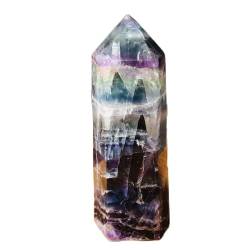BAWHO 1PC natürliche schöne Fluorit Quarz Kristall Obelisk Dekoration Dekoration Geschenk QINTINYIN (Size : 300-400g) von BAWHO