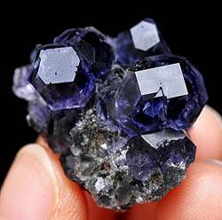 BAWHO 25 g natürliches blaues lila Fluorit-Quarz-Exemplar QINTINYIN von BAWHO