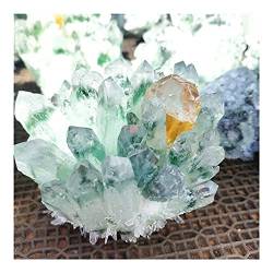 BAWHO 500–600 g heiße grüne Geisterquarzkristall-Cluster-Heilsteine ​​​​Exemplar for Heimdekoration Fengshui Freeform QINTINYIN von BAWHO