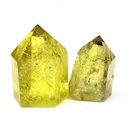 BAWHO 60g-150g natürlicher gelber Citrin-Quarzstab, Kristallsteinspitze, 1 Stück Natursteine ​​PEIQIYIN QINTINYIN (Size : 1pc 107g-117g) von BAWHO