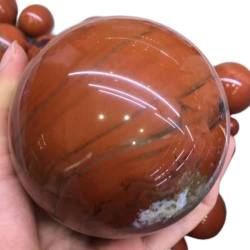 BAWHO 85–90 mm natürliche Rubin-Jaspis-Kugel, Edelsteinkugel, geeignet for Möbeldekorationskristalle QINTINYIN von BAWHO