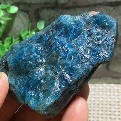 BAWHO Blaugrüner Apatit-Kristallstein, natürliches raues Mineralmuster, geeignet for Möbeldekoration QINTINYIN (Size : 140-150g) von BAWHO