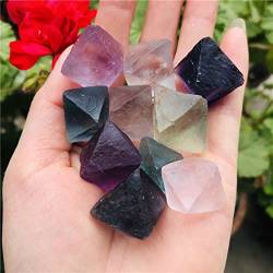BAWHO Farbgemischter Fluorit-Oktaeder-Edelstein, kleines raues Kristallstein-Exemplar, natürliche Reiki-Kristalle und Heilsteine, QINTINYIN (Color : Random, Size : 300g) von BAWHO
