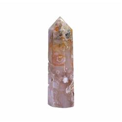 BAWHO -Heimdekoration, natürlicher Blumen-Achat-Turmpunkt-Quarzkristall-Obelisk-Zauberstab-Heilstein-Geschenke, natürlicher Kristall QINTINYIN (Color : 200-250g Perpc, Size : Taglia unica) von BAWHO