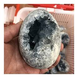 BAWHO Home Decor Natürliche Coelestin Geode Quarz Cluster Probe Blau Spar Loch Geode Edelstein Beruhigender Kristall Haushalt Natursteine QINTINYIN (Size : 1100-1200g) von BAWHO