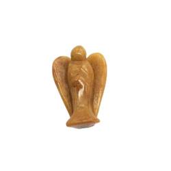 BAWHO Home Natürlicher Quarz, 3,8 cm, klarer Quarz, Edelstein, Schnitzerei, Engel, spirituelle Kristallsteine, Souvenir zur Dekoration QINTINYIN (Color : Yellow Jade) von BAWHO