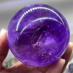 BAWHO Home Natural Guardian Amethyst-Kugel, roher Edelstein, poliert, Bastelgeschenke, lila Quarzkristall-Stein, Kugel, Heimdekoration, 1 Stück QINTINYIN (Size : 50-55mm) von BAWHO