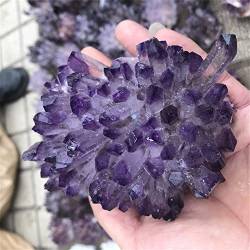 BAWHO Kristall Natürlicher Kristallcluster Amethyst Exemplar Erz Lila Schwarz QuarzStein Original Kristall Home Dekoration QINTINYIN (Color : Purple, Size : 600-700g) von BAWHO